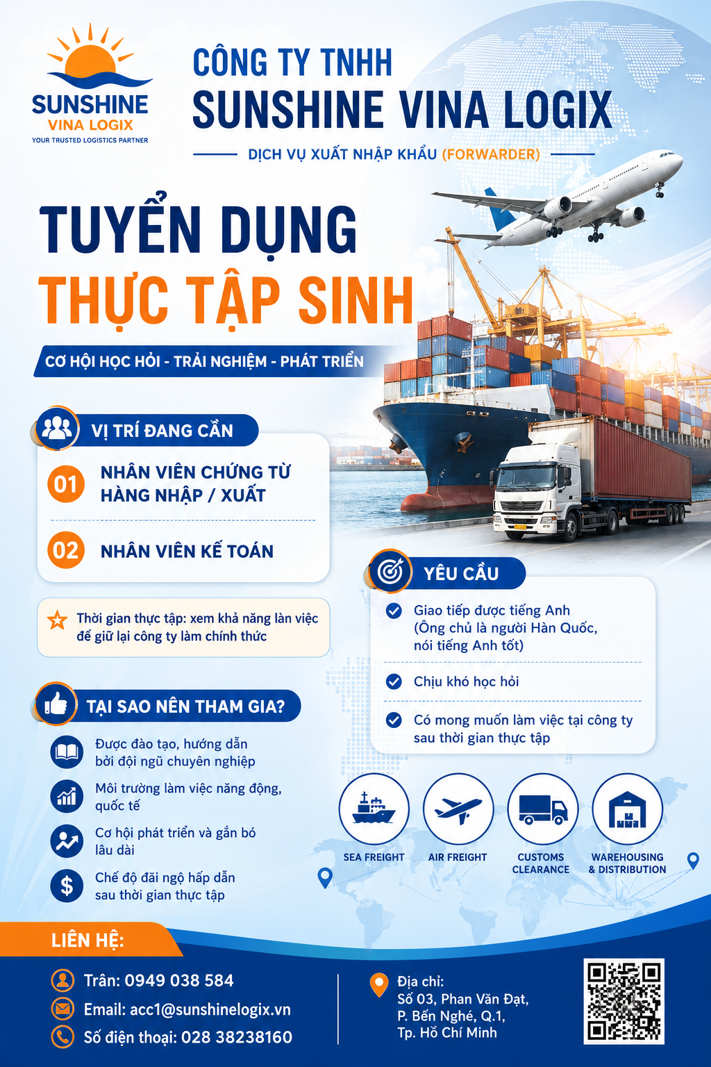 Công ty TNHH SUNSHINE VINA LOGIX tuyển dụng